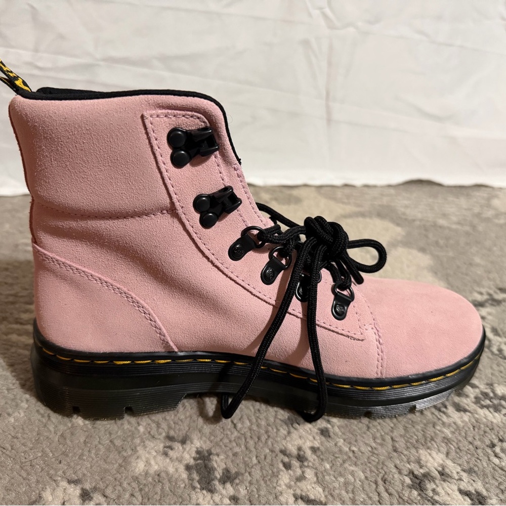 Pink Suede Dr. Martens Women's Boots - Picture 5 of 6